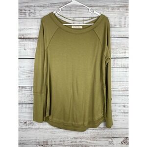 Free People We The Free Green Long Sleeve Snowy Thermal Top Oversized Small